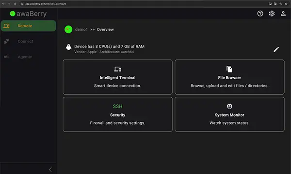awaBerry Remote: browser based, secure and effortless remote access